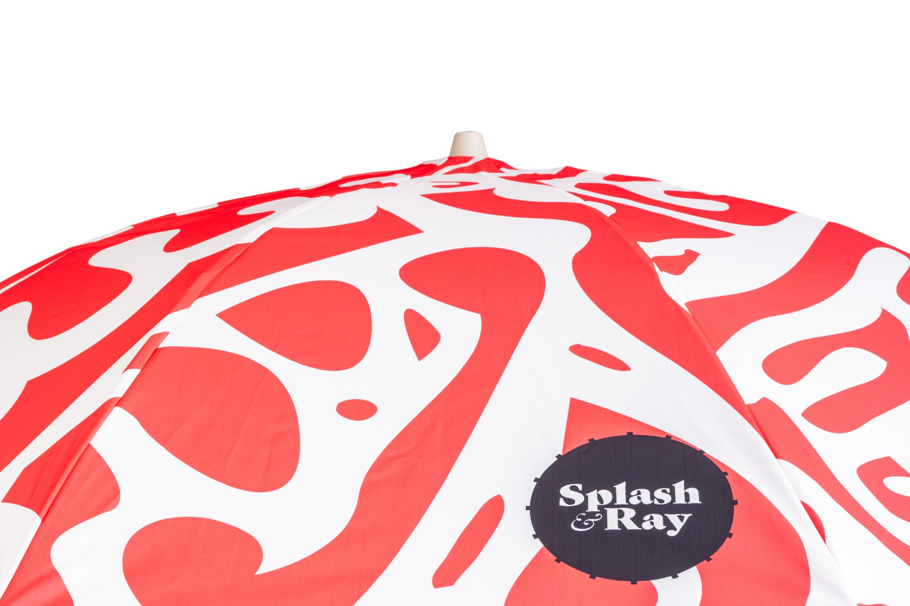 Coastal Cuts Wooden Beach Parasol - Red
